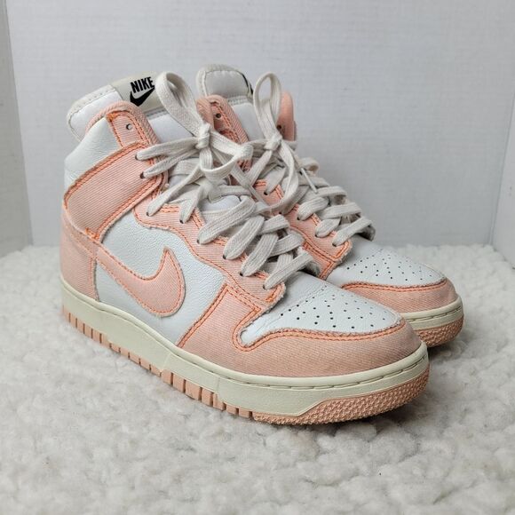 Nike Dunk High Top Womens Sneaker Size 8 Denim Corral White Leather DV1143-800